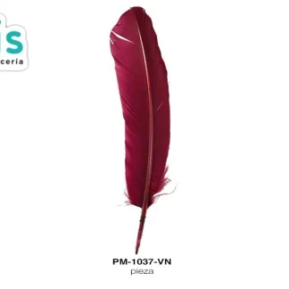 PLUMA PAVO ALA REF: 10""-12"" VINO UNIDAD