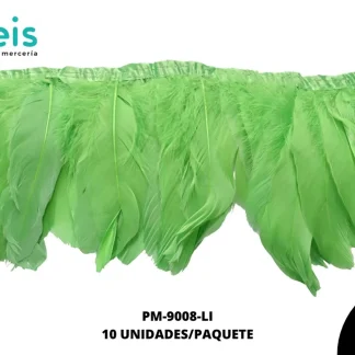 PLUMA PAVO COSIDA 17CM REF: 70-80G LIMON 2 MTS/PIEZA