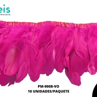 PLUMA PAVO COSIDA 17CM REF: 70-80G VIOLETA 2 MTS/PIEZA