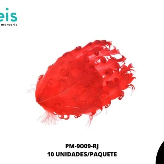 PLUMA PAVO RIZADA REF: 16CM ROJO 10 U/PQT