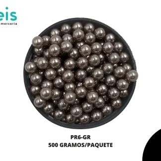 PERLAS REMACHE PR6-GR 6mm 500 GRS/BOLSA GRIS