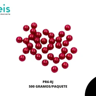 PERLAS REMACHE PR6-RJ 6mm 500 GRS/BOLSA ROJO