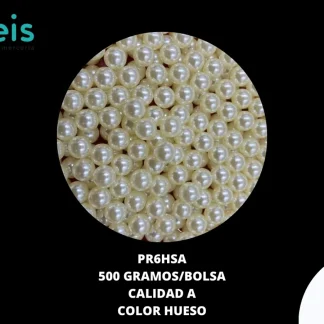 PERLAS REMACHE CALIDAD A PR6HSA 6mm 500 GRS/BOLSA HUESO