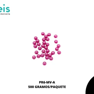 PERLAS REMACHE CALIDAD A PR6MV-A 6mm 500 GRS/BOLSA MALVA