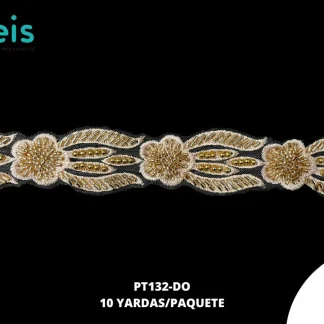 GUIPIUR SEDA DE LECHE CEREMONIAS PT132-DO DORADO 4 CM 10 YARDAS/PAQUETE