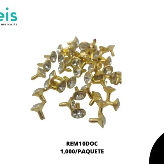 REMACHES METAL PIEDRA POSTE CERADO REM10DOC 10mm 1,000 PZ/PQT DORADO