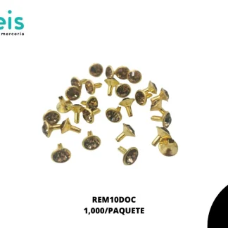 REMACHES METAL PIEDRA REM10DOT 10mm 1,000 PZ/PQT DORADO/TOPAZ