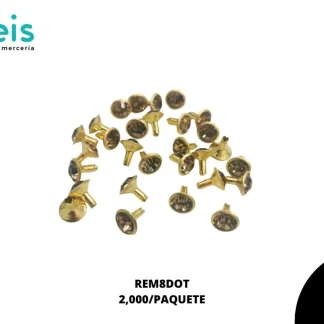 REMACHES METAL REM8DOT 8mm 2,000 PZ/PQT DORADO/TOPAZ