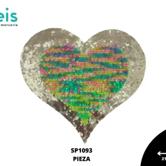 PARCHES LENTEJUELA CORAZON SP1093 21.8cmX20.5cm MULTICOLOR