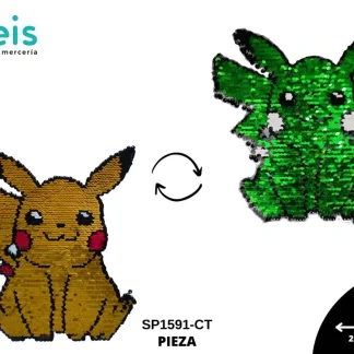 PARCHES LENTEJUELA REVERSIBLE PIKACHU SP1591-CT 20cmX22cm