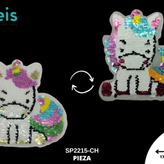 PARCHES LENTEJUELA REVERSIBLE UNICORNIO BEBE SP2215-CH 17.5cmX19cm