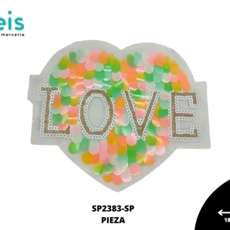 PARCHES LENTEJUELA CORAZON LOVE SP2383-SP NEON