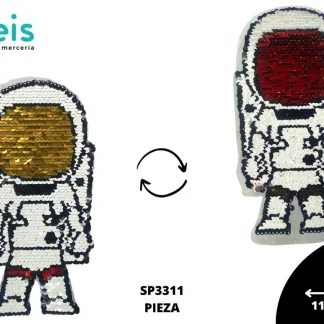 PARCHES LENTEJUELA REVERSIBLE ASTRONAUTA SP3311 11cmX21.5cm