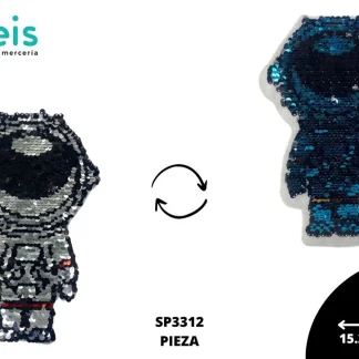 PARCHES LENTEJUELA REVERSIBLE ASTRONAUTA SP3312 15.2cmX20.8cm