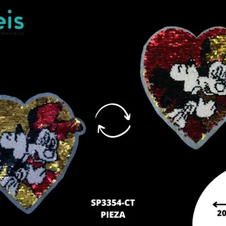 PARCHES LENTEJUELA REVERSIBLE BESO MICKEY Y MINIE SP3354-CT 20cmX21cm