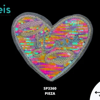 PARCHES LENTEJUELA CORAZON LOVE SP3360 18cmX16cm MULTICOLOR