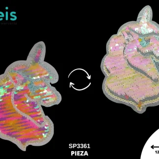 PARCHES LENTEJUELA REVERSIBLE LENTEJUELA UNICORNIO SP3361 12.2cmX19cm