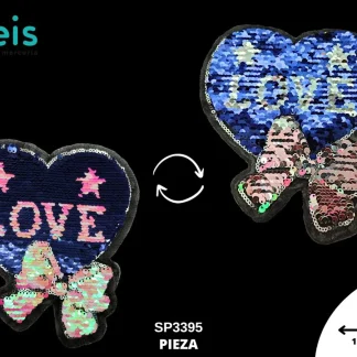 PARCHES LENTEJUELA REVERSIBLE LOVE MOÑO SP3395 15cmX16.5cm