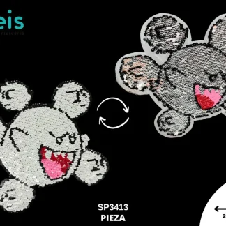 PARCHES LENTEJUELA REVERSIBLE FANTASMA MARIO SP3413 20cmX19cm