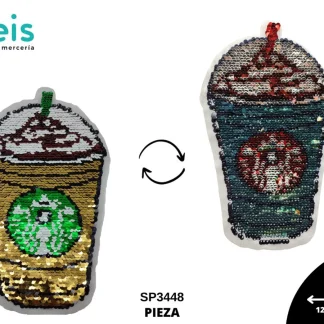 PARCHES LENTEJUELA REVERSIBLE STARBUCKS SP3448 12.5cmX21.5cm