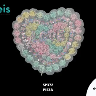 PARCHES BORDADOS Y ESTAMBRE CORAZON LOVE COLORES SP372 20cmX17cm MULTICOLOR