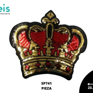 PARCHES LENTEJUELA CORONA SP741 23.5cmX22cm