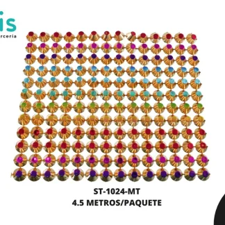 STRASS PLAST CONICO S/PUNTA 14L 6mm MULTICOLOR 4.5 m/pqt