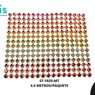STRASS PLAST CONICO S/PUNTA 12L 8mm MULTICOLOR 4.5 m/pqt