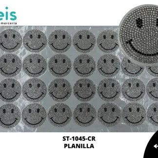 PEDRERIA PLANILLAS CARA FELIZ ST-1045-CR 24cmX40cm CRISTAL