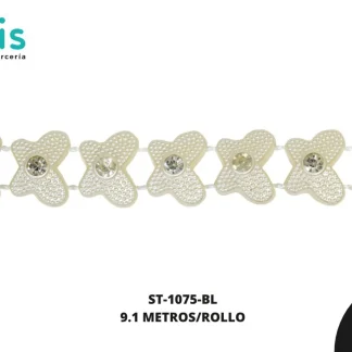 STRASS PLAST PERLA MPOSA 13mm REF: 126-26 BLANCO 9.1 m/pqt