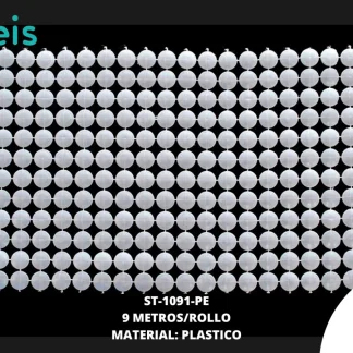 STRASS PLASTICO PERLA 11.5CM REF: C-010 PERLA 9MT/ROLLO