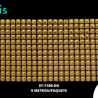 STRASS PLAST 10CM REF: A047 DORADO 9M/PQT