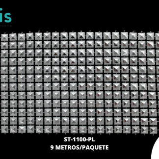 STRASS PLAST 10CM REF: A047 PLATA 9M/PQT