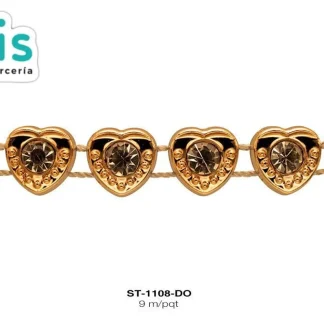 STRASS PLASTICO C18 DORADO 9M