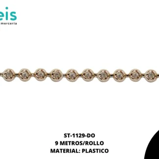 STRASS PLASTICO 1129 DORADO 9M