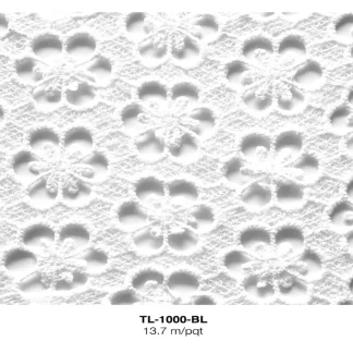 TELA SEDA DE LECHE FLOR 1.30m REF: 11 BLANCO 13.7m/pqt 041504