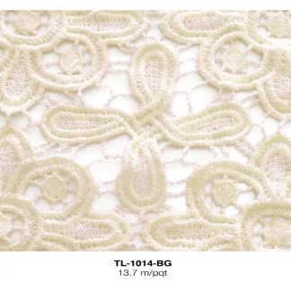 TELA BOLILLO FLOR 1.10m REF: CJK-14 BEIGE 13.7m/pqt P041404