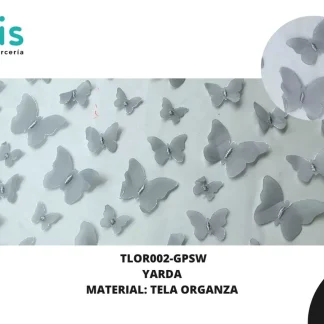 TELA ORGANZA MARIPOSAS REF: DLF0811 GRIS PERLA SWEATER