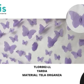 TELA ORGANZA MARIPOSAS REF: DLF0811 LILA