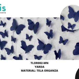TELA ORGANZA MARIPOSAS REF: DLF0811 MARINO