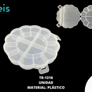 ACCESORIOS AYM CAJA ACRILICA FLOR TR-1316 13cm 16 ESPACIOS