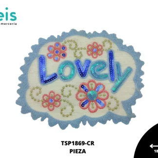 PARCHES BORDADOS Y ESTAMBRE VIÑETA DE NUBE LOVELY TSP1869-CR 18.5cmX14.5cm