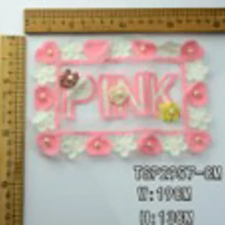 PARCHES BORDADOS Y ESTAMBRE RECTANGULO PINK TSP2957