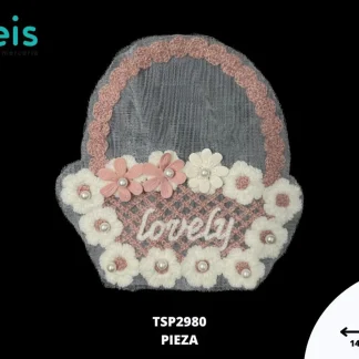 PARCHES BORDADOS Y ESTAMBRE CANASTA LOVELY TSP2980 14.5cmX15cm