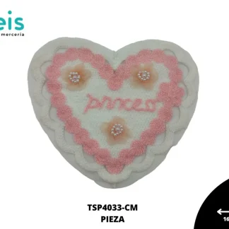 PARCHES BORDADOS Y ESTAMBRE CORAZON PRINCES TSP4033-CM 16.5cmX14cm