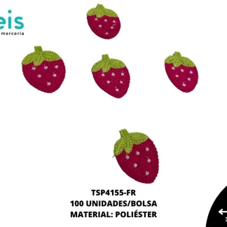 PARCHES BORDADOS Y ESTAMBRE FRESA TSP4155-FR 4.5cm 100 PZ/PQT