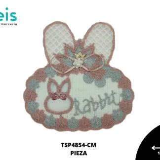 PARCHES BORDADOS Y ESTAMBRE CABEZA CONEJO RABBIT TSP4854-CM 16cmX16.5cm