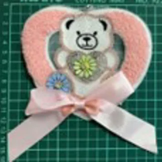 PARCHES BORDADOS Y ESTAMBRE CORAZON CON OSO TSP4903-CM