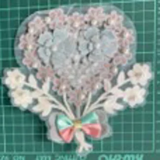 PARCHES BORDADOS Y ESTAMBRE CORAZON Y RAMO DE FLOR TSP4927-CM