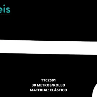 ELÁSTICO CON SILICÓN ANTIDERRAPANTE PARA LENCERIA BLANCO 25MM 30 MTS/ROLLO